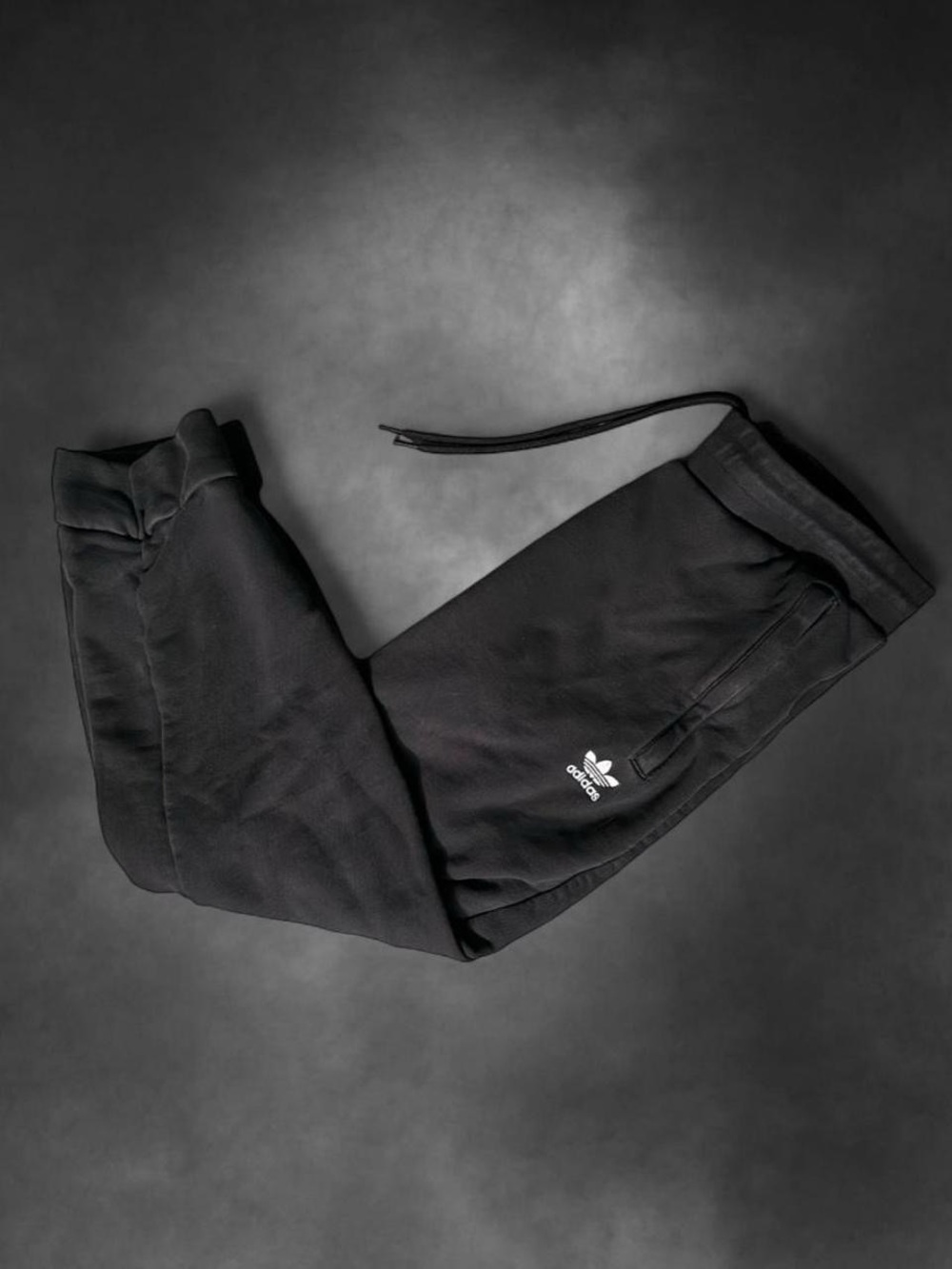 adidas Black Men's Sweatpants with White Trefoil
